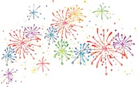 colorful fireworks on a white background